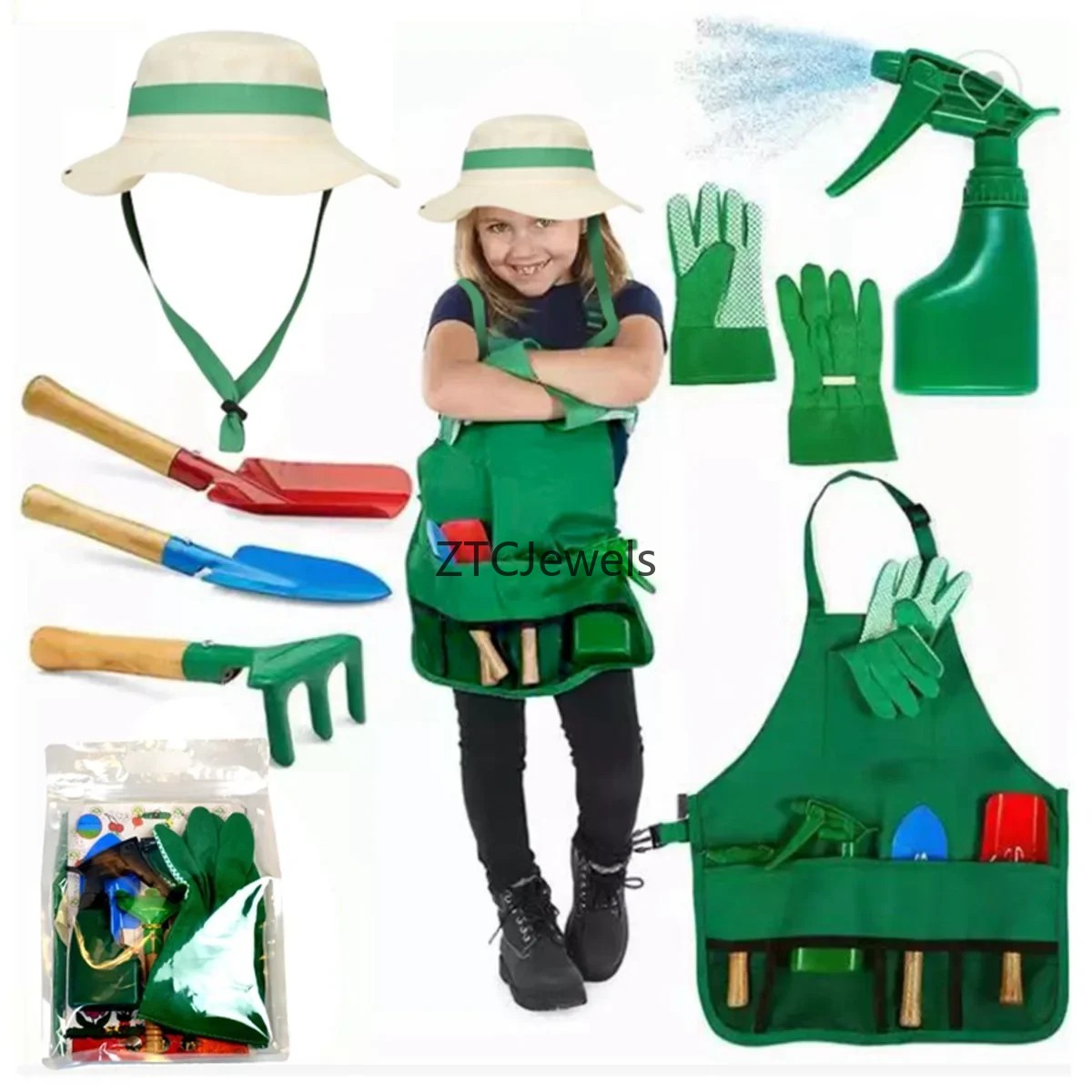 Kids Garden Apron Tool Set wit - огляд і ціна Science Toys
