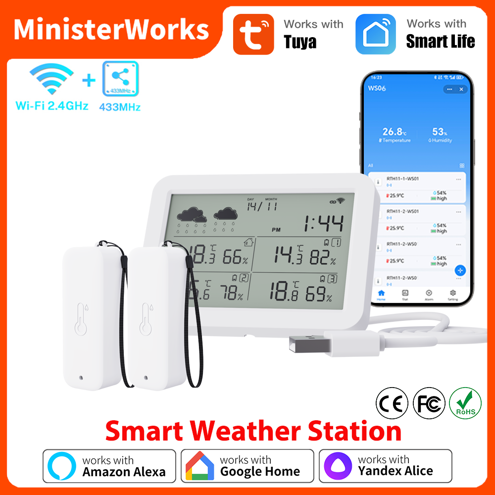 Tuya WiFi Weather Station RF43 - огляд і ціна Weather Station Indoor